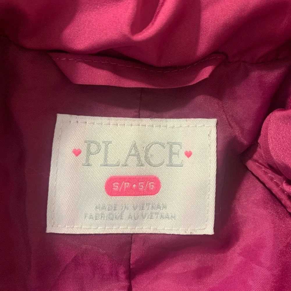 The Children's Place Fuchsia Puffer Jacket Girl 5-6